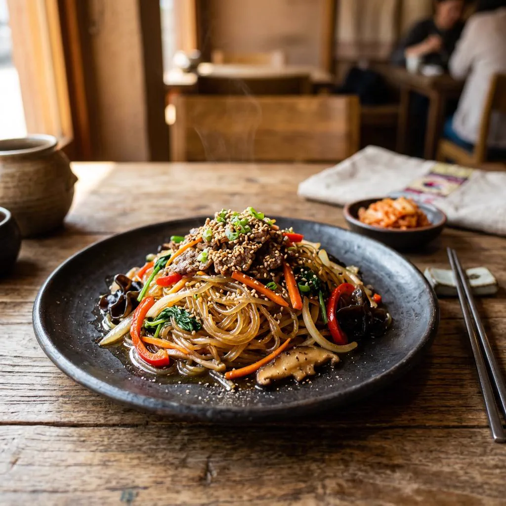 Japchae nouilles de patate douce