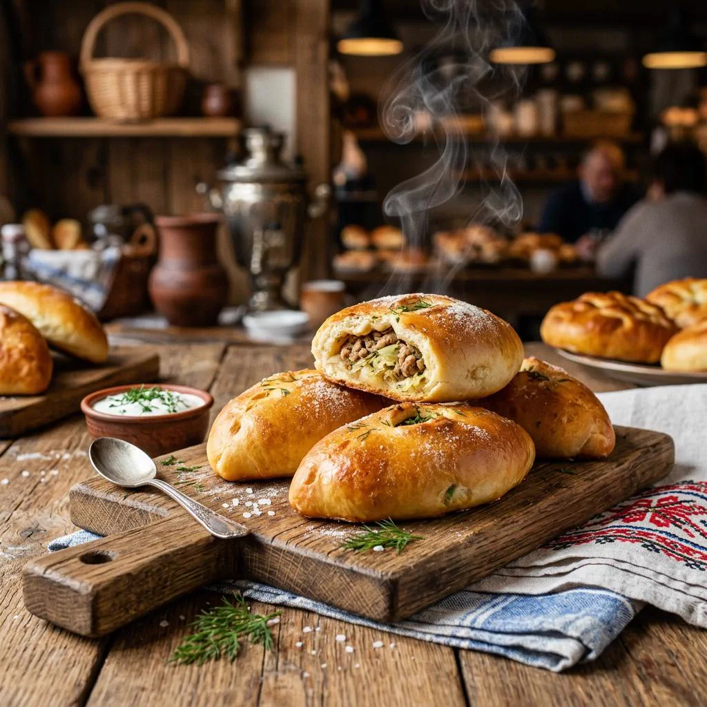 Pirojki chauds farcis a la viande
