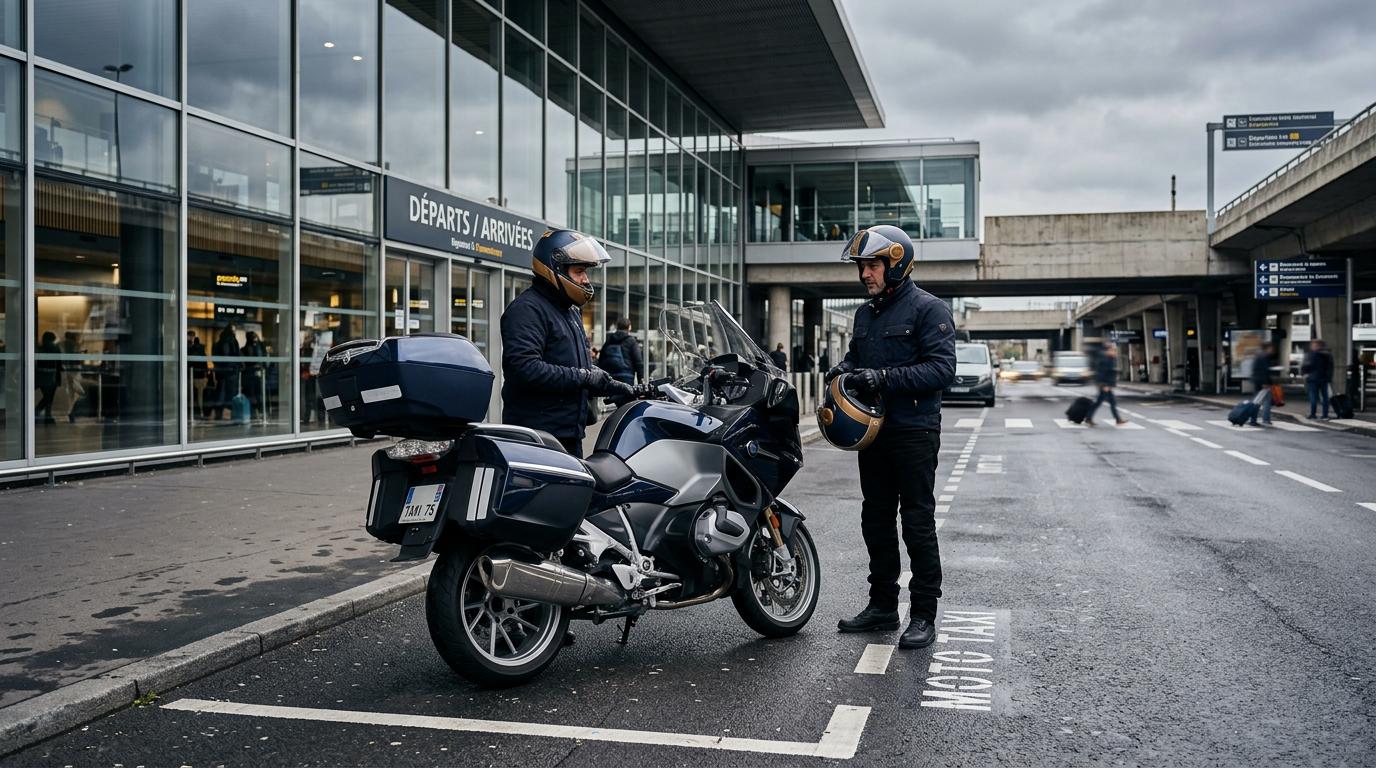 Moto taxi professionnel près de l'aéroport d'Orly