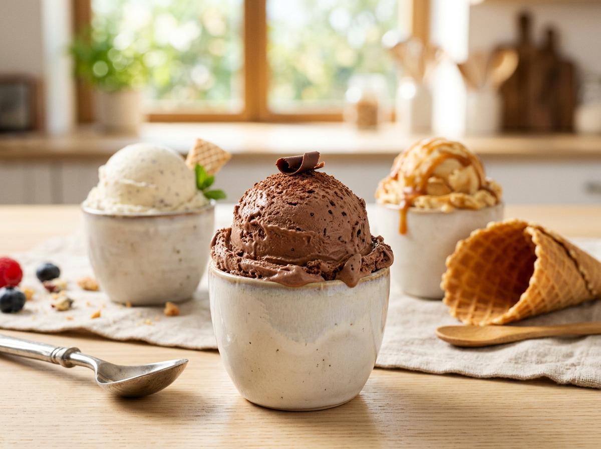 Glaces artisanales en pots