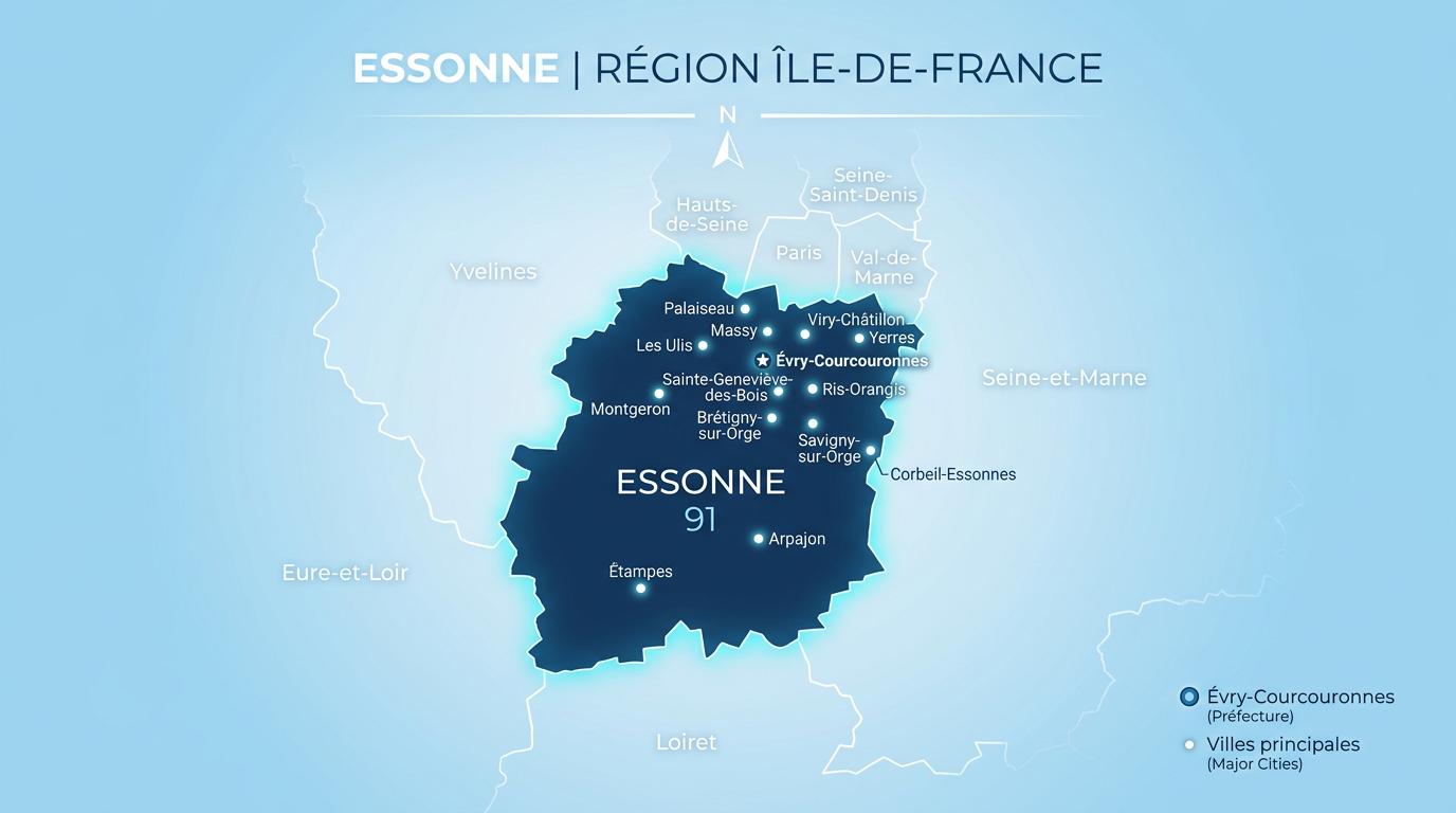 Carte zone d'intervention Essonne 91