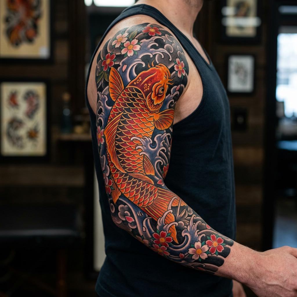 Tatouage koi japonais